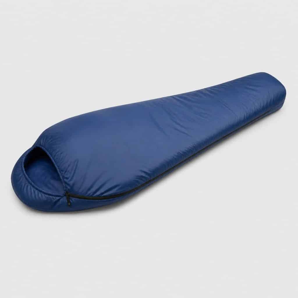Drap de sac momie avec fermeture éclair, vue déployée
