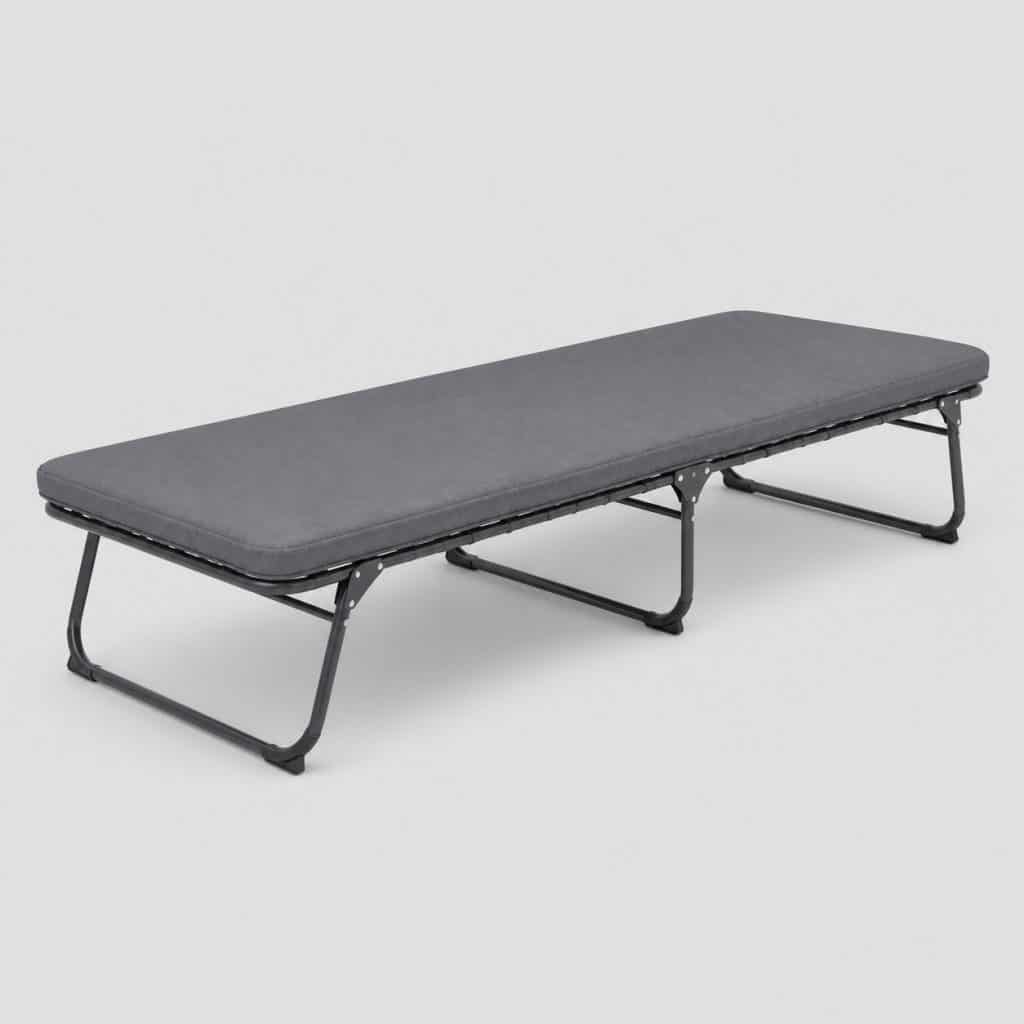 Lit de camp avec matelas intégré, vue de face