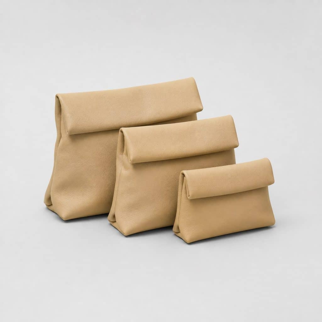 Lot de 3 mini pochettes pliables, vue d'ensemble