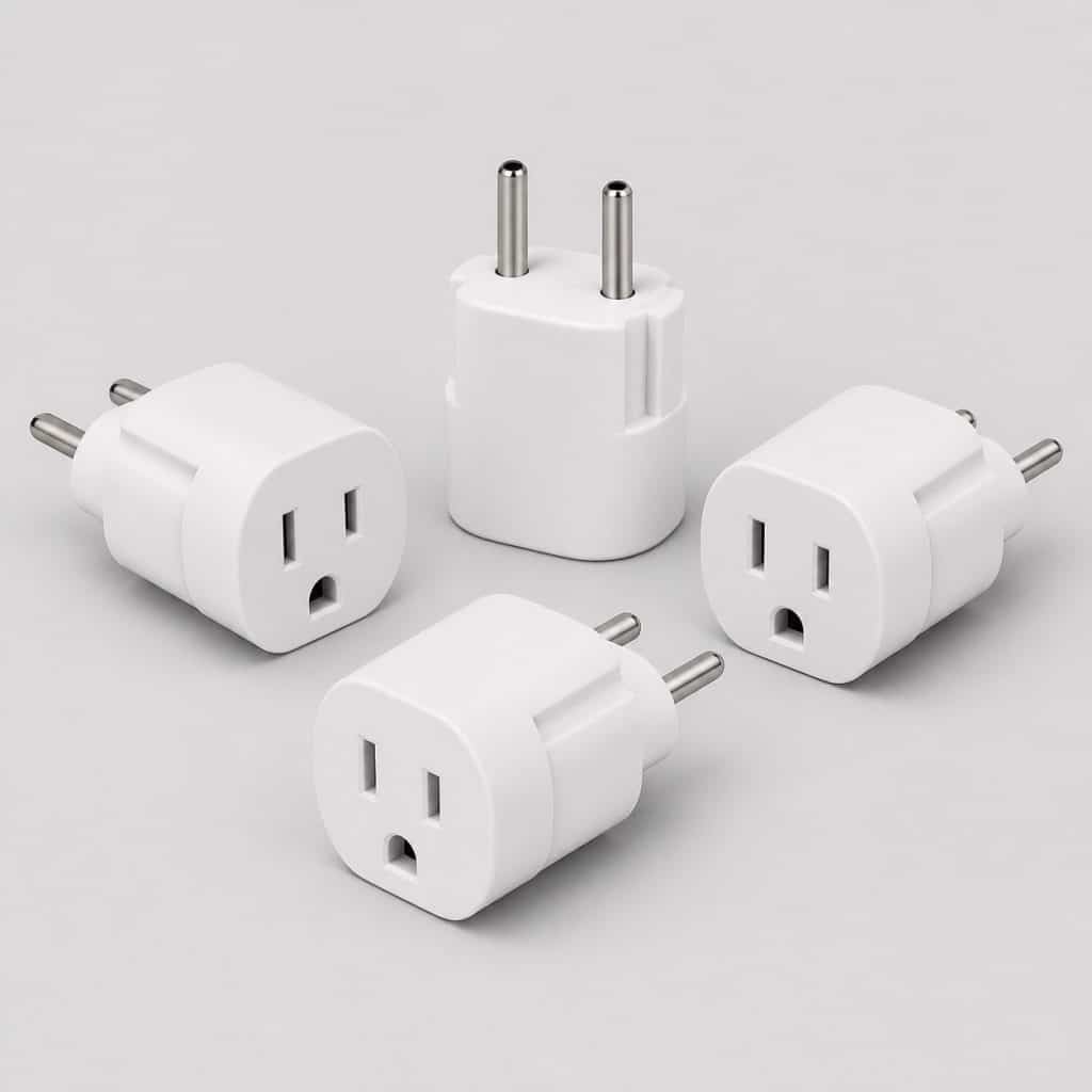 Lot de 4 adaptateurs France vers USA, vue d'ensemble