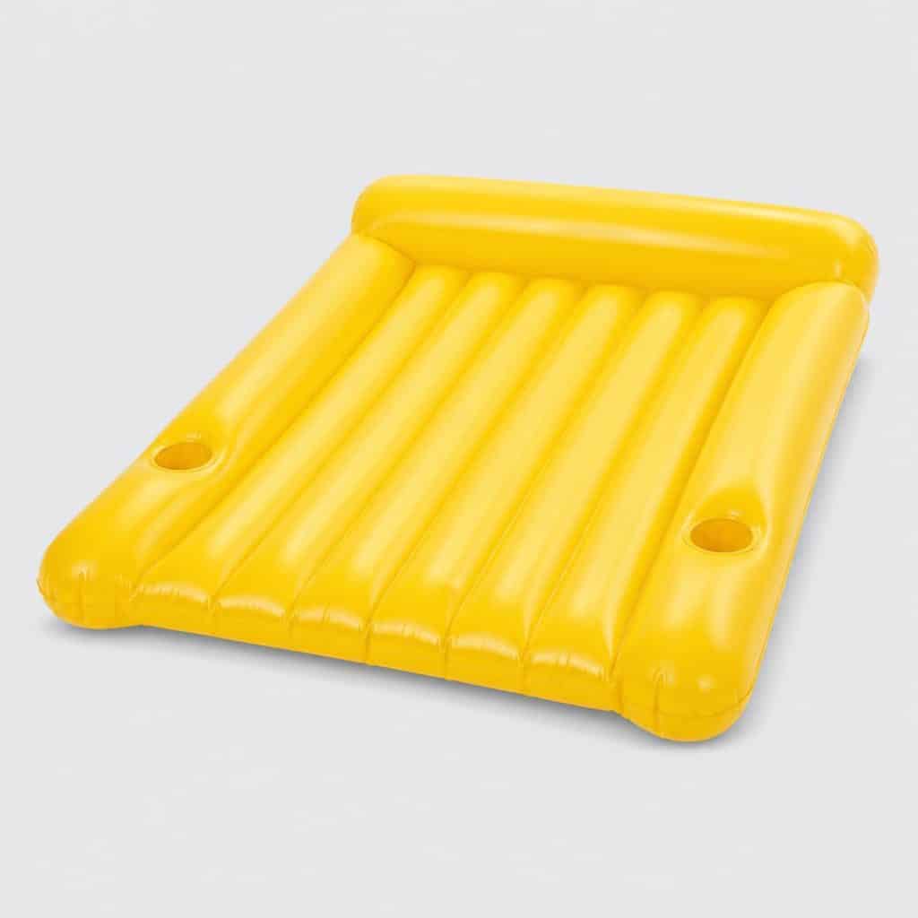 Matelas flotteur XL 2 personnes jaune, vue de face