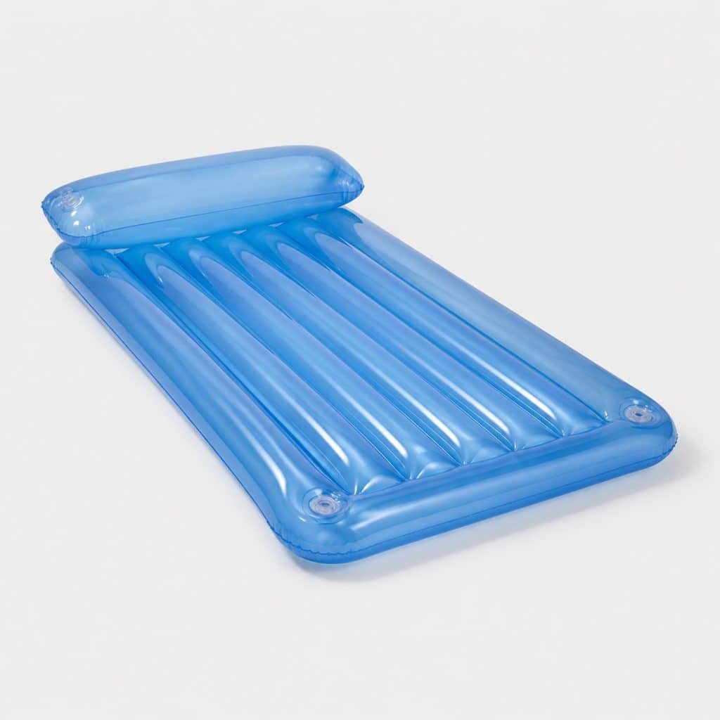Matelas gonflable avec appuie-t&ecirc;te, vue de face