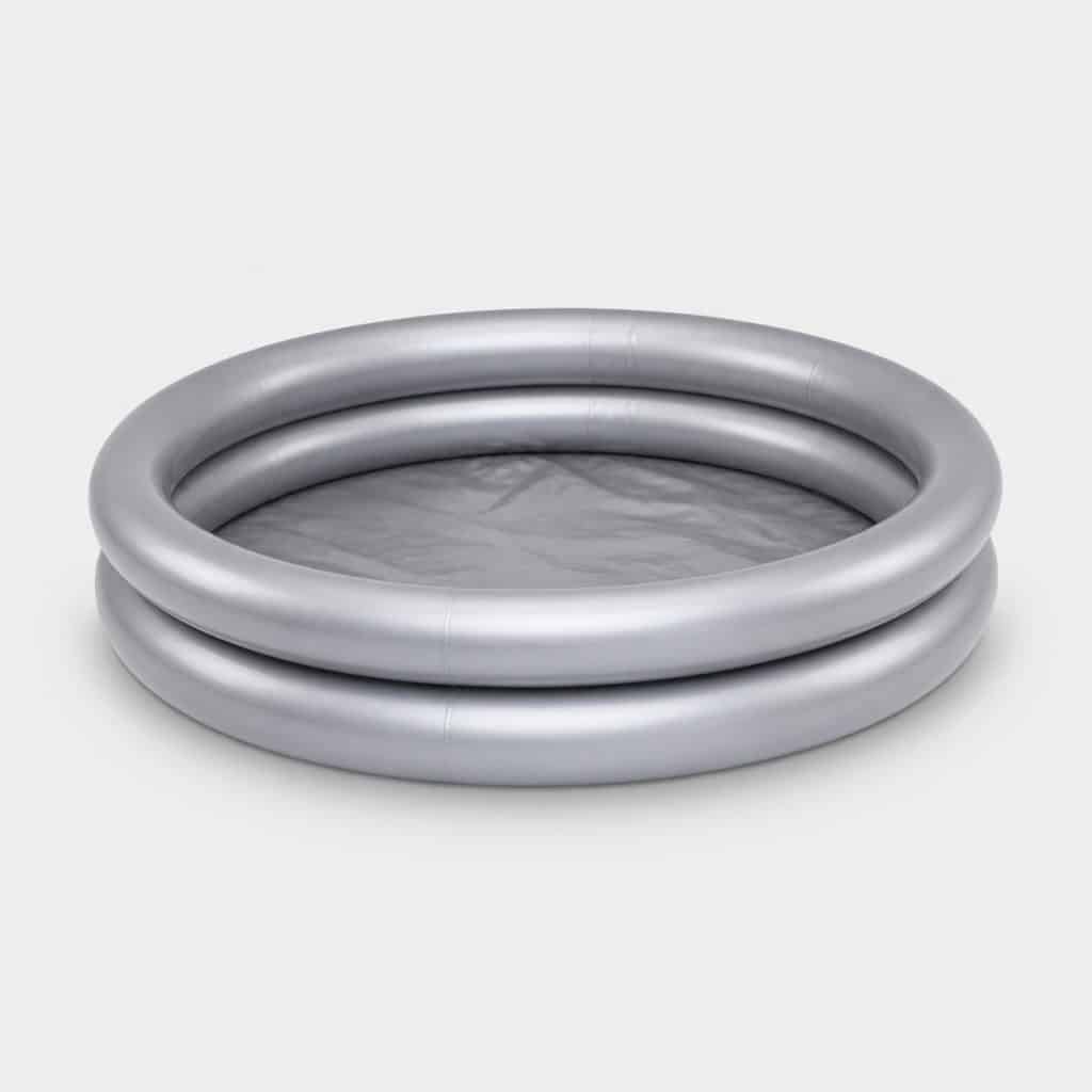 Piscine enfant ronde argent, vue de face