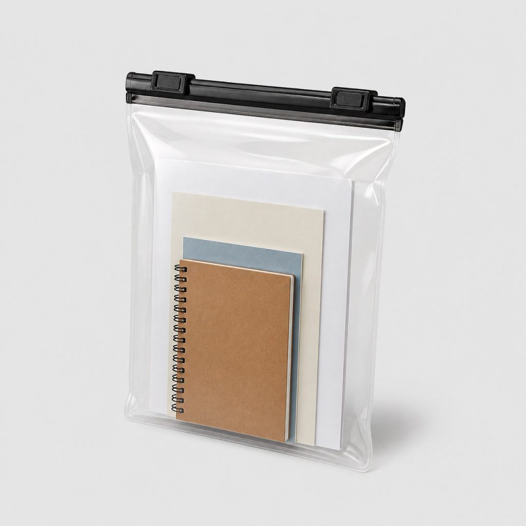 Pochette étanche documents, vue fermée