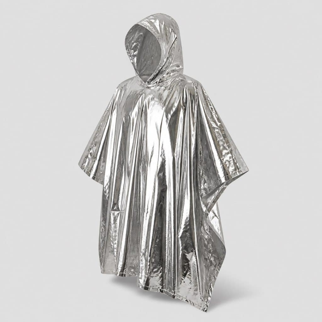 Poncho de survie avec capuche, vue de face